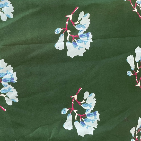 Maje | asymmetrical | black lace neckline | floral | silk |midi dress. - Picture 7 of 9